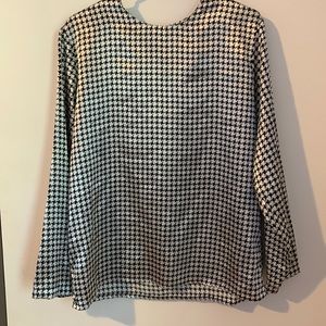 Black and white silky blouse